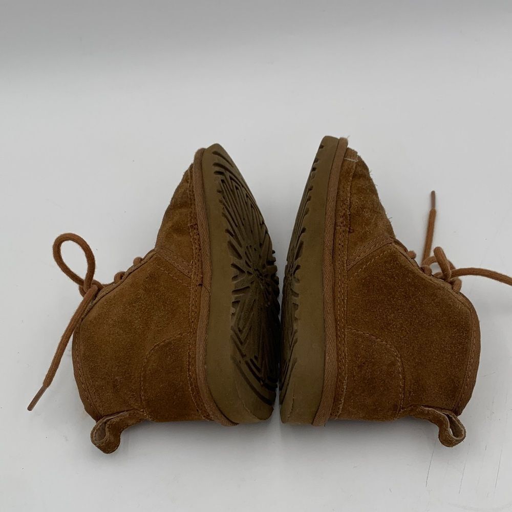 UGG Neumel Lace Up Suede Boots Toddler Size 10 Chestnut - Picture 6 of 10